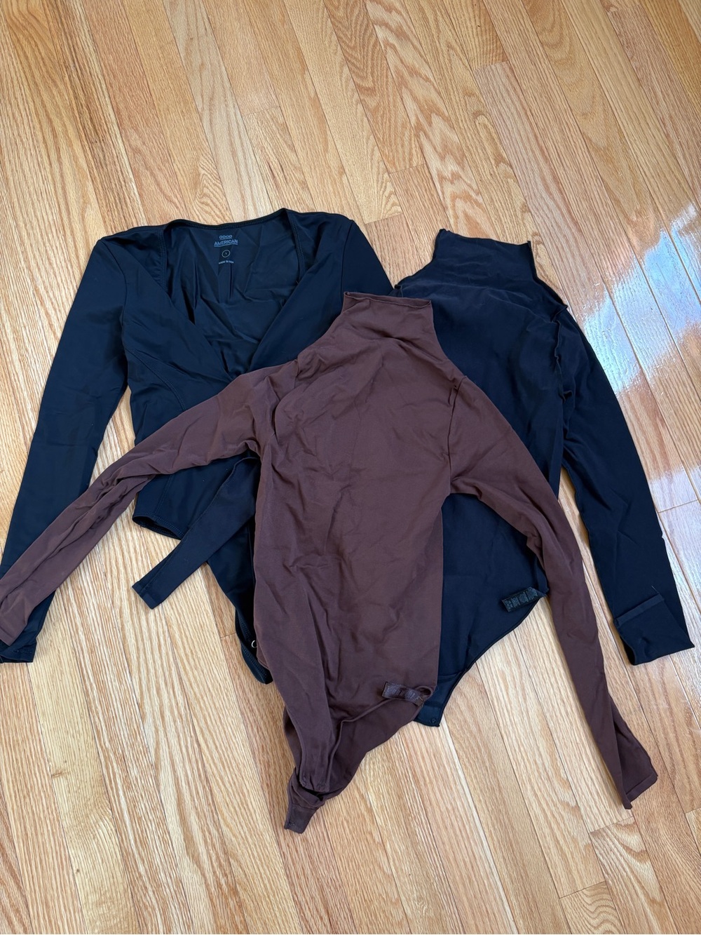 Skims Good American Women's Long-Sleeve Bodysuits - Black & Brown
